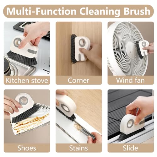 2 in 1 Groove Cleaning Brush, Window Track Cleaning Tools (Gray) - view 6