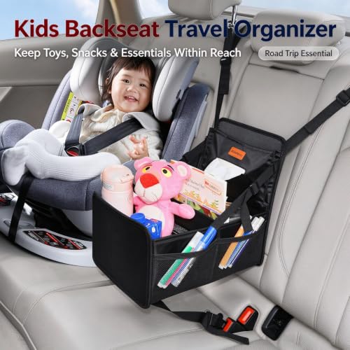 Kids Car Backseat Organizer Between Middle Seats Easy Reach Storage Caddy - view 6