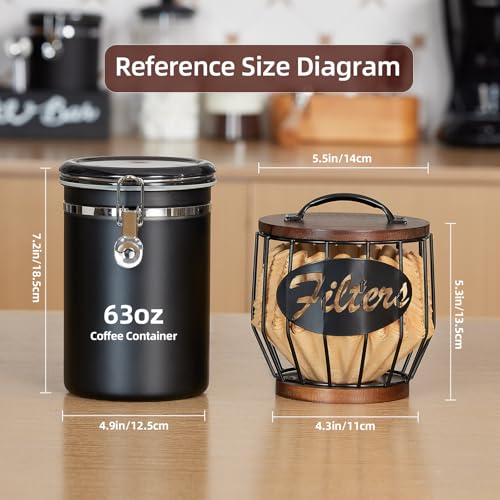Coffee Filter Holder, Metal Filter Storage Container for 2-4 Cup - view 3
