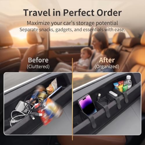 4 PCS Car Door Side Storage Partition, Divider Baffle Car Side Organizer, Car Door Compartment Storage Partition, Universal for Cars SUVs (Black) - view 4