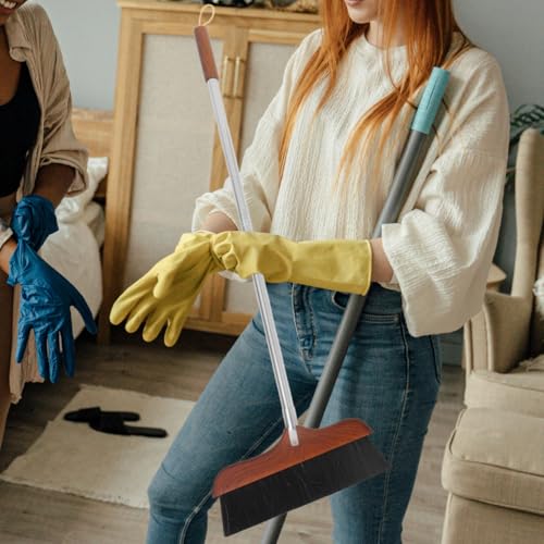 Anti-Static Floor Sweeper Broom with Horse Tail Hair Bristles and Stainless Steel Handle for Indoor Cleaning Kitchen Bathroom and Hardwood Floors - view 4