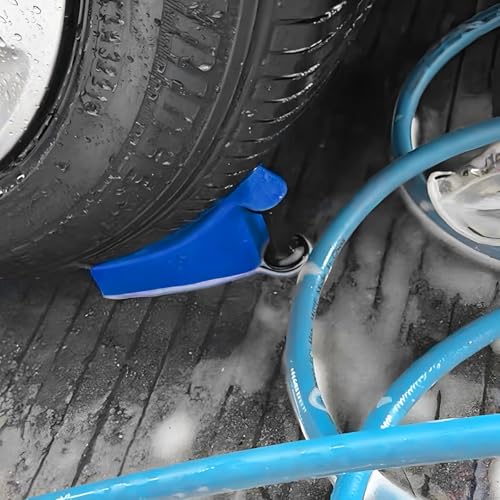 4PCS Car Hose Guide, Vehicle Detailing Cleaning Tools Hose Guides Preventing Wash Stuck Under The Tires, Automotive Wheel Rolling System Tool for Washing, Universal Fit (Blue) - view 6