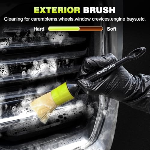 10PCS Car Detailing Brush Set,Boars Hair Detail Brush Kit(Green) - view 5