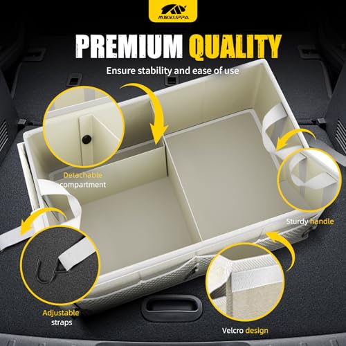 Trunk Organizer with Lid - 65L Collapsible Car Organizer, White - view 4