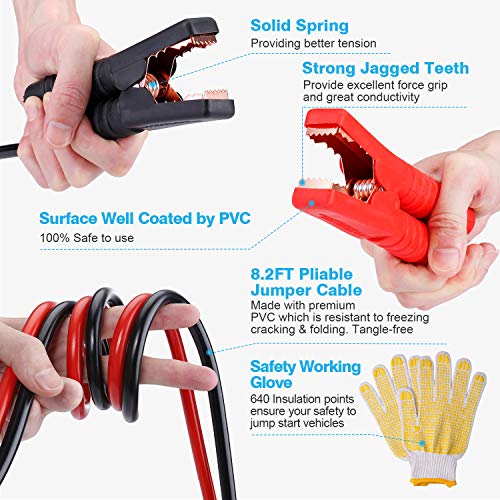 Car Roadside Emergency Kit, Auto Vehicle Safety Kits, with Jumper Cables - view 2