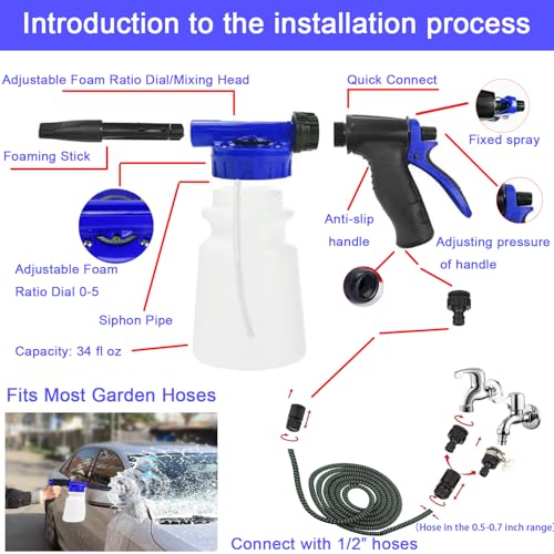 Car Wash Detailing Kit, Car Washing Kit with Foam Gun, Car Wash Brush - view 2