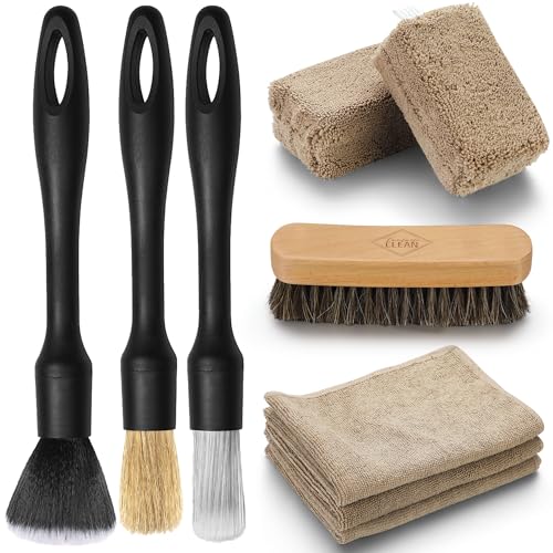 Car Detailing Brush Set, Interior Leather Cleaning Kit, 9PCS