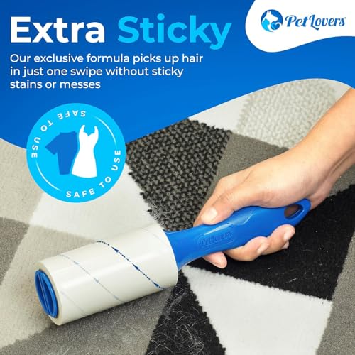 Extra Sticky Lint Roller Mega Value Set 450 Sheets for Pet Hair Removal and Clothes, Dog and Cat Lint Remover 5 Pack - view 2