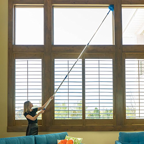 Cobweb Duster, Extendable Reach 20 feet, Ceiling Fan Duster | 3-Stage Aluminum Telescoping Pole | Medium Stiff Bristles | Long Handle Webster Duster for Cleaning | U.S Duster Co. - view 2