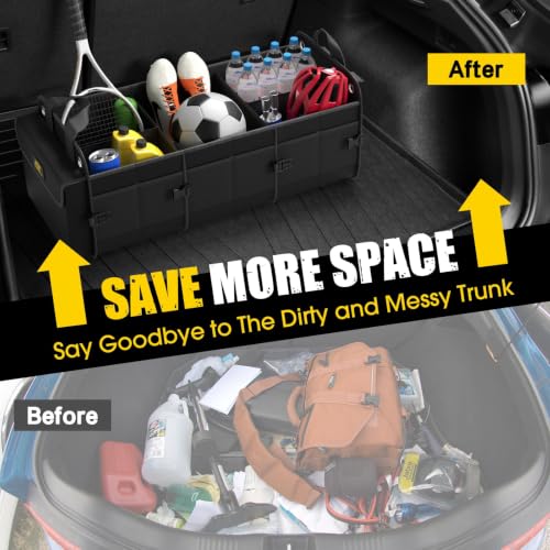 Trunk Organizer with Cooler - 100L Collapsible Car Organizer,Black - view 5