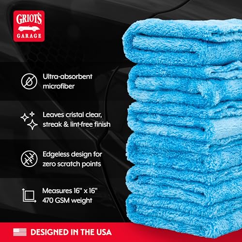 Microfiber Plush Edgeless Towels, for Car Cleaning, Detailing and Polishing, Scratch-Free, 16” x 16”, Set of 6, 14901 - view 3
