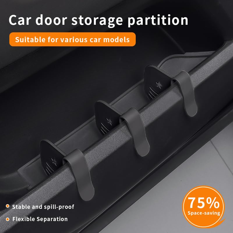 Car Door Side Storage Partition, Universal Divider Baffle Car Side Organizer Car Door Compartment Storage Partition, Universal for Car SUV (Black-2Pcs) - view 2