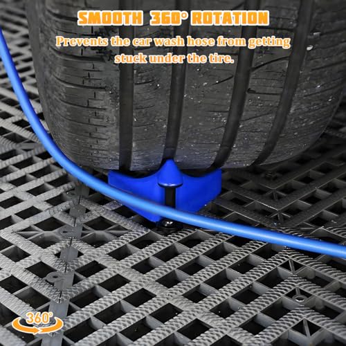 4PCS Car Hose Guide, Vehicle Detailing Cleaning Tools Hose Guides Preventing Wash Stuck Under The Tires, Automotive Wheel Rolling System Tool for Washing, Universal Fit (Blue) - view 4