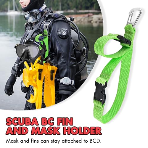 Scuba Fin and Mask Holder with Two Quick-Release Straps - view 2