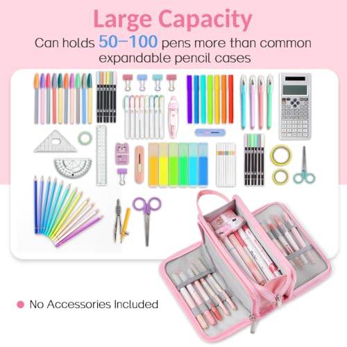 Large Pencil Case, Pencil Pouch, Pencil Bag, Pencil Box, Pink & Plaid - view 3