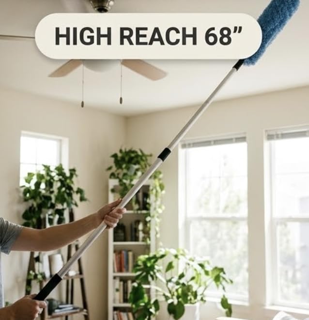 Microfiber Duster with Extension Pole 68 Inch - 3 Pack Washable Bendable Dusting Wands - view 2
