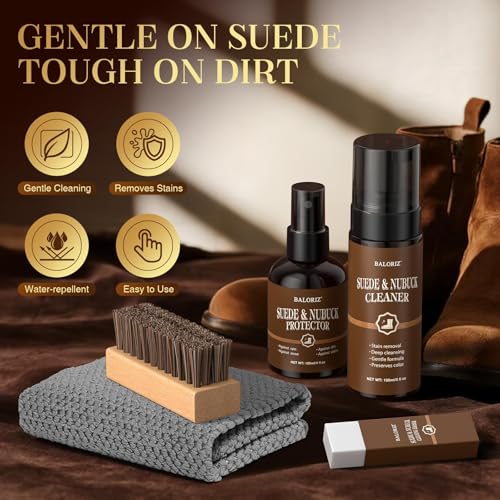 Suede Cleaning Kit, 5-Piece Nubuck Care Kit with Cleaner, Protector, Brush, Eraser for Shoe, Boot, Uggs, Handbag Suede Goods - view 6