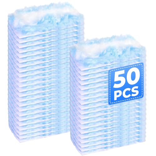 50 Pack Duster Refills Only, Microfiber Replacement Heads for Blinds, Blue
