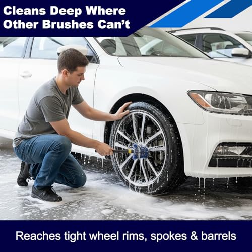 Go Brush for Cars | Flexible Wheel, Tire, and Engine Detailing Brush | Chemical-Resistant Bristles | Fits Brush System, Wheel Wells, and Aros - view 3