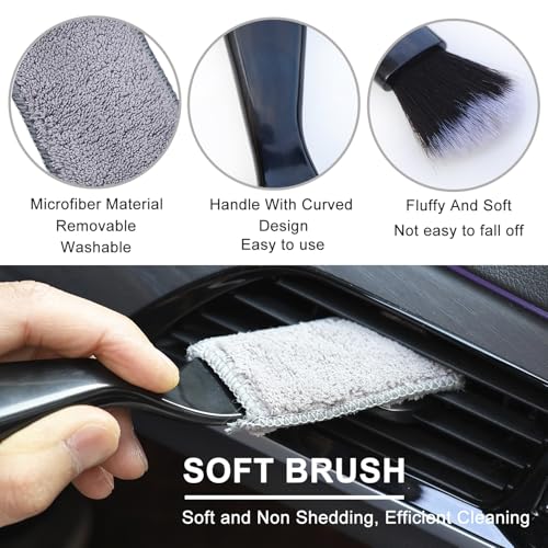3 Pcs Exquisite Microfiber Duster Brushes, Car Detailing Brushes, Feather Duster, Efficient Dust Removal, Cleaning Tool Perfect for Computers, Keyboards, Car Interior, Photo Frames, Digital Devices - view 5