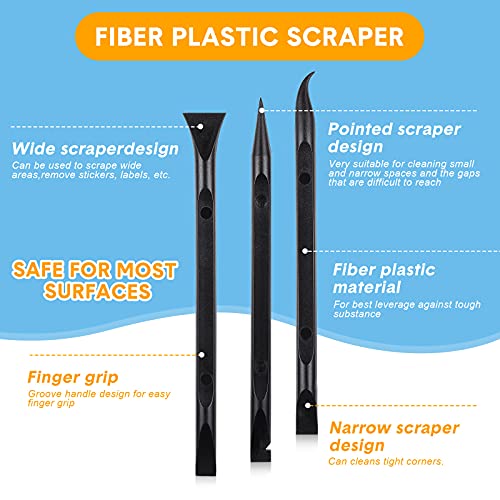 9 Pcs Cleaning Scraper Tool Detailing Picks Non Scratch, Black - view 2