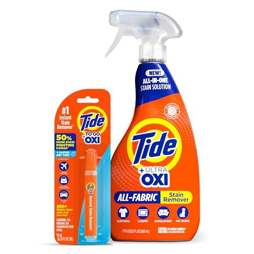 MADE BY NEHEMIAH Rescue Laundry Stain Remover Spray with Oxi + Travel Size To Go Pen, Spot Remover for Clothes, Fabric, Upholstery, Carpet, Grease & More Tough Stains- 22 Fl Oz + 1 Stain Pen