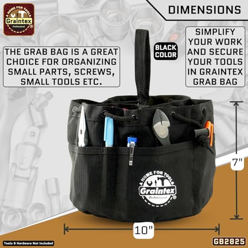 18 Pocket Grab Bags Set of 3 Pcs Rip-Stop Canvas, Drawstring Closure, Small Parts Organizer Bag, Small Tools, Screws, Parts, Parachute Tool Bag, Parachute Tool Organizer for Essential Items - view 7