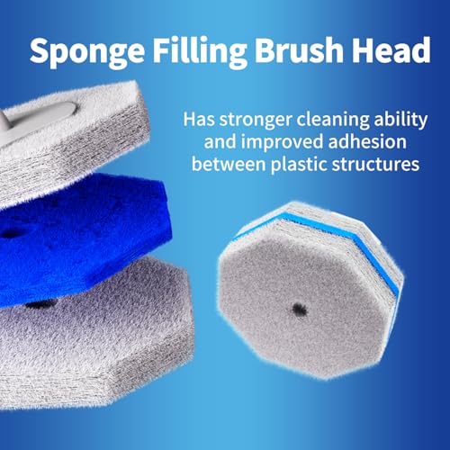 Disposable Toilet Brush Cleaning System, Two Sets of Wands and 60p Refills Pads Replacement Heads, Wall Mounted Toliet Stick Starter Kit Bathroom Maintenance, Toilet Bowl Cleaner Holder - view 6
