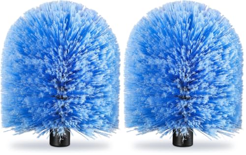 Twist-On Cobweb Duster Head Brush, Fits Standard 3/4 inch Threaded Poles, Attachment Spider Web Duster Brush for Outdoor & Indoor Cleaning (Pack of 2)