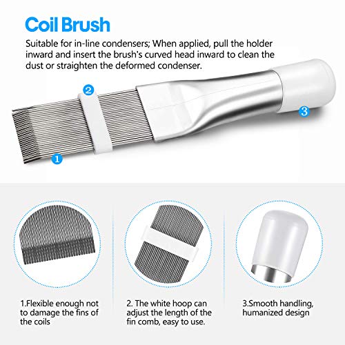 3 Pcs Air Conditioner Condenser Fin Comb/Cleaning Brush, Coil Cleaner Whisk Brush with Window Blinds Brush Dust Cleaner for Refrigerator Evaporator Radiator - view 3