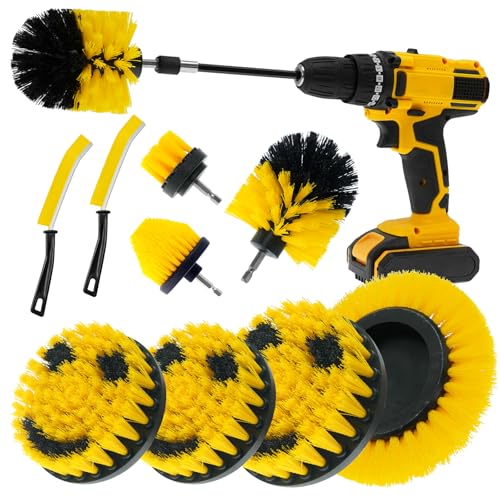 10 Pcs Drill Brush Attachment Set, Drill Scrubber Brush Kit