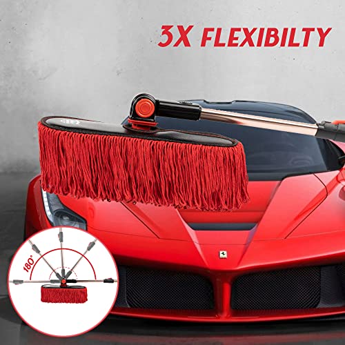 Car Duster Exterior Scratch Free,Soft Car Brush Kit for Truck,SUV,RV and Motorcycle,Wax Cotton Hair,Dusters with Extendable Handle,Duster for Cleaning,Dust Pollen Removing,No Lint - view 3