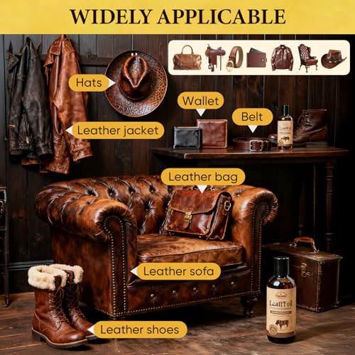 Saddle Soap for Leather 3.52oz,3-in-1 Leather Cleaner & Conditioner to Soften,Protect Leathercraft with Horsehair Brush & Cloth,Leather Soap for Car Interior,Couch,Shoe,Purse,Boot,Bag & Saddle - view 5