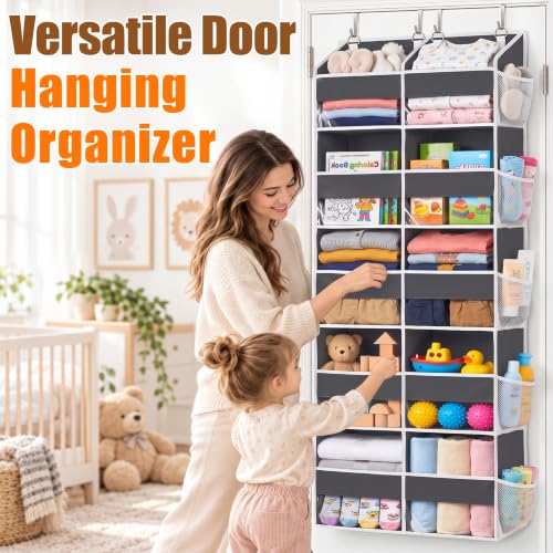 Heavy Duty Over Door Organizer 5 Tiers, 10 Front & 10 Mesh Pockets - view 4