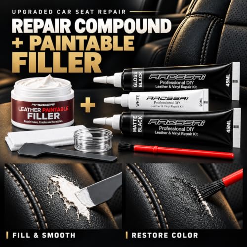 Black Leather Repair Kit with Filler for Larger Damaged Areas - view 2