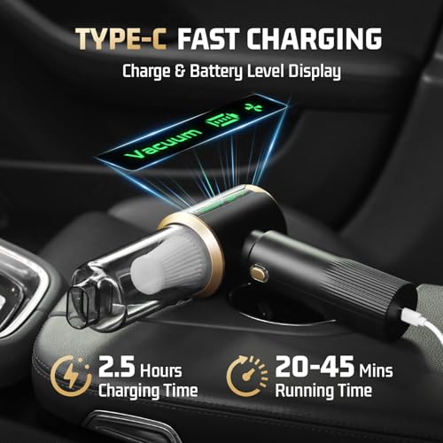 Cordless Handheld Car Vacuum Cleaner: 7-in-1 & 16000Pa Suction -Tar-Black - view 2