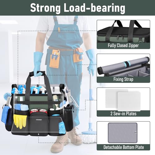 Cleaning Caddy with Wheels, Extra Large Rolling Cleaning Caddy Bag - view 5