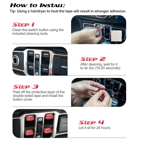 Window Switch Button Cover for Jeep Wrangler & Gladiator 2018-2026 - view 6