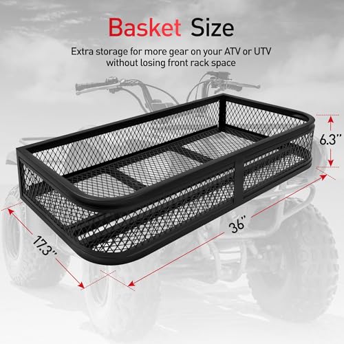 ATV Front Cargo Basket, Heavy Duty ATV Rack for Outdoor Storage - view 3