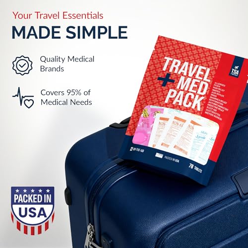 Travel Medicine Kit - 78-Piece TSA-Approved Urgent Care Kit Medication Pack for Flights, Cruises & International Travel | Individually Wrapped OTC Medication Essentials - view 3