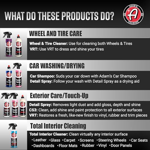 Adam's Essential Car Wash Kit (6-Item) - USA Made Auto Detailing Car Care Cleaning Kit for Car & Truck Lovers, Dads, Moms and DIYers - Our Products - view 2