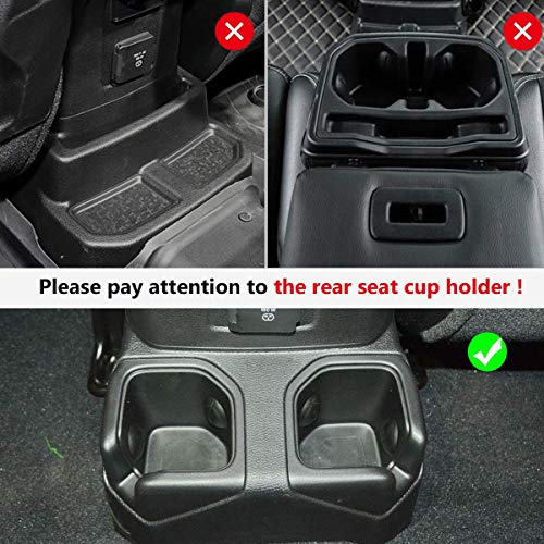 Auto Cup Holder Inserts Coaster Fit for 2018-2023 Wrangler JL JLU 2020-2023 Gladiator Accessories JT Cup Mat Pad Interior Decoration(Red Trim, 4-pcs kit, for deep Rear Cup Holders) - view 5