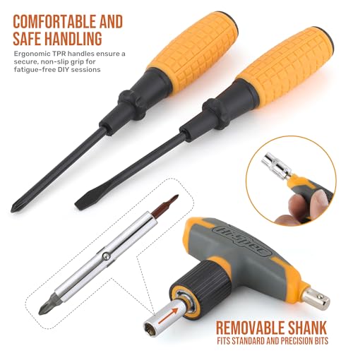 Magnetic T-Handle Ratchet Wrench and Screwdriver Set with Toolbox - view 4