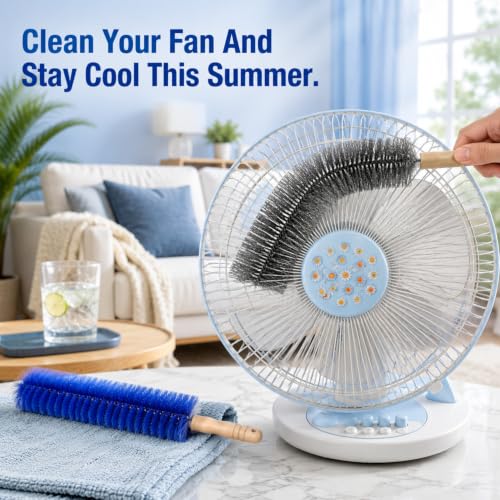 2 PCS Fan Cleaning Brush, Bendable Cobweb Duster with Microfiber Head, Reusable - view 2
