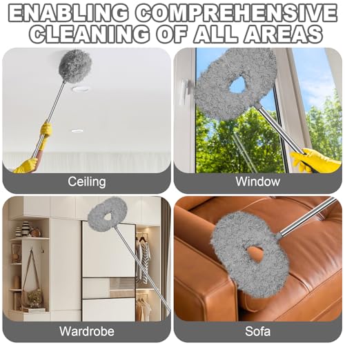 Ceiling Fan Cleaner Duster with Extension Pole, Gray 4.2FT - view 4