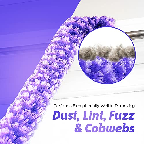 Furry Wand Duster - 30" Netted Fiber Cleaner - Bendable Hand Sweeper Cleans Dust Dirt Lint & Cobwebs on Window Blinds Shelves Counters & More - view 3
