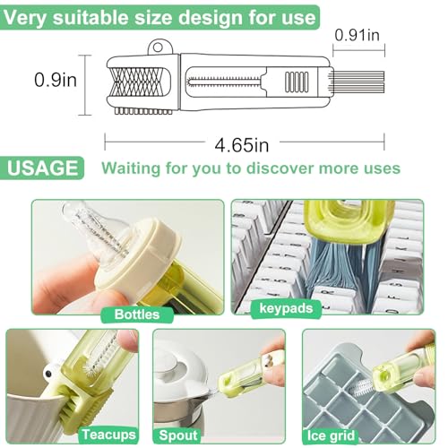 4 in 1 Cup Lid Cleaning Brush - Multifunctional Water Bottle Crevice Cleaning Brush, Portable Cup Lid Brush, Home Kitchen Crevice Brush Tools for Tiny Cup Lid Detail, Bottle Tight Spaces Cup (3 PCS) - view 4