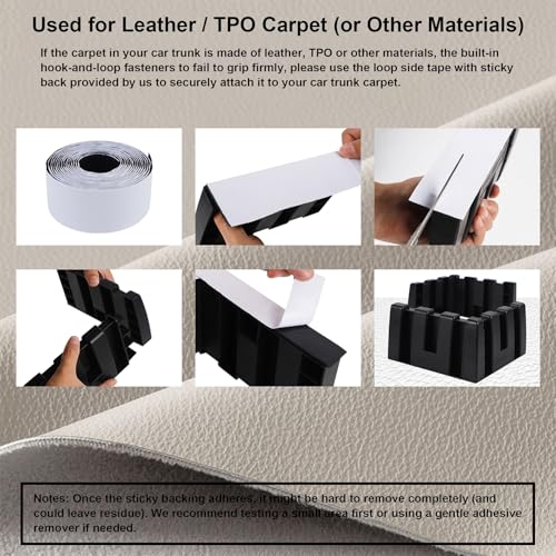 Set of 4 Car Trunk Organizer Set, Cargo Blocks for Back of SUV Multipurpose Trunk Divider Available to Wool or Leather Carpet, Car Storage Organizer Blocks for Car Truck SUV Van - view 4