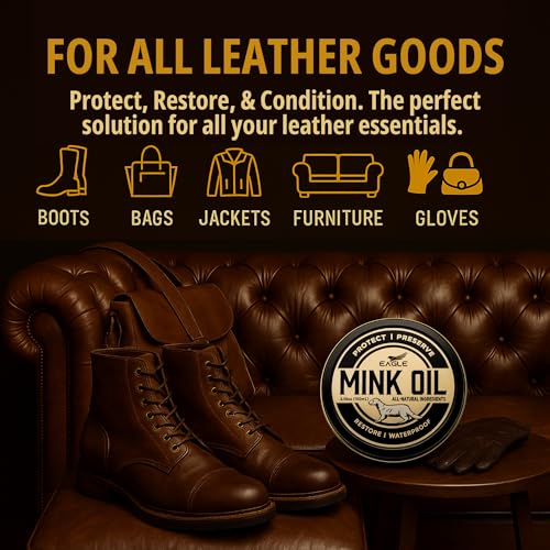 4-in-1 Mink Oil Leather Conditioner Kit – 3.52oz Waterproof Paste with Horsehair Brush, Sponge & Microfiber Cloth – Leather Cleaner & Protector for Boots, Shoes, Jackets, Saddles & Bags - view 3