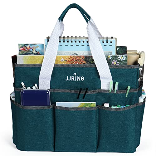 Craft Organizer Tote Bag Large Art Storage Caddy Bluish Green - view 3